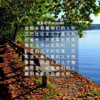 Picture 04 - 列 王 记 下 25:23 CUVS - 众 军 长 和 属 他 们 的 人 听 见 巴 - Bible Verse Picture