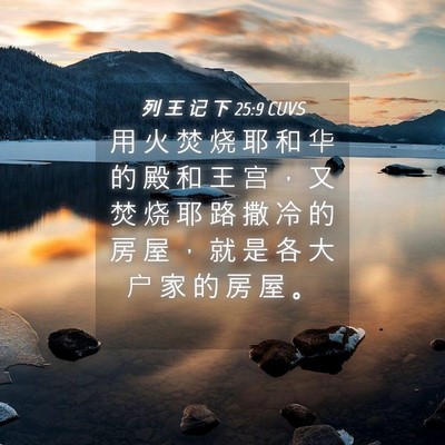 Picture 04 - 列 王 记 下 25:9 CUVS - 用 火 焚 烧 耶 和 华 的 殿 和 王 宫 - Bible Verse Picture