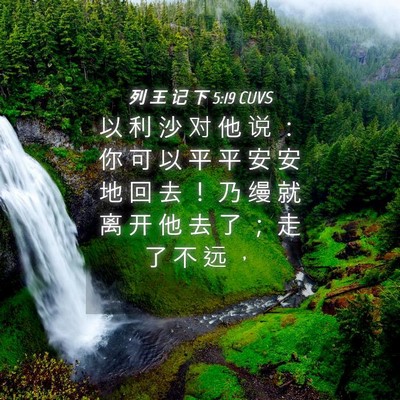 Picture 04 - 列 王 记 下 5:19 CUVS - 以 利 沙 对 他 说 ： 你 可 以 平 平 - Bible Verse Picture