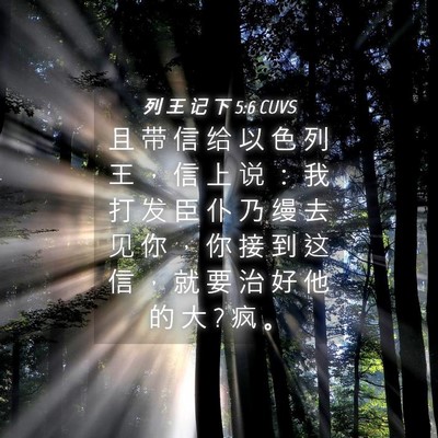 Picture 04 - 列 王 记 下 5:6 CUVS - 且 带 信 给 以 色 列 王 ， 信 上 说 - Bible Verse Picture