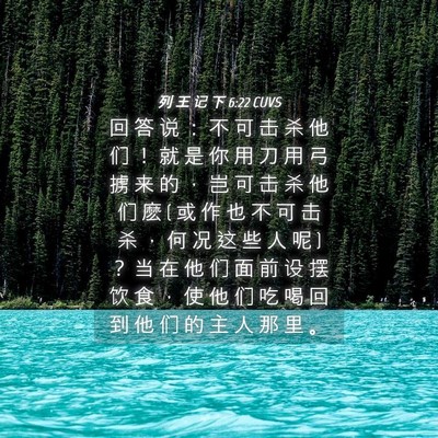 Picture 04 - 列 王 记 下 6:22 CUVS - 回 答 说 ： 不 可 击 杀 他 们 ！ 就 - Bible Verse Picture