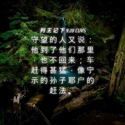 Picture 04 - 列 王 记 下 9:20 CUVS - 守 望 的 人 又 说 ： 他 到 了 他 们 - Bible Verse Picture