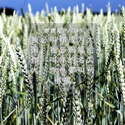 Picture 04 - 创 世 纪 12:2 CUVS - 我 必 叫 你 成 为 大 国 。 我 必 赐 - Bible Verse Picture