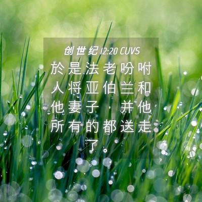 Picture 04 - 创 世 纪 12:20 CUVS - 於 是 法 老 吩 咐 人 将 亚 伯 兰 和 - Bible Verse Picture