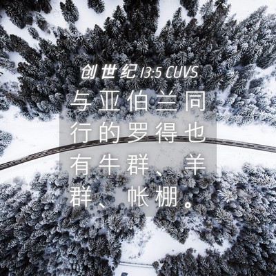 Picture 04 - 创 世 纪 13:5 CUVS - 与 亚 伯 兰 同 行 的 罗 得 也 有 牛 - Bible Verse Picture