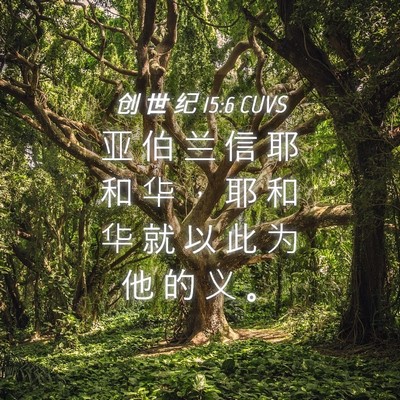 Picture 04 - 创 世 纪 15:6 CUVS - 亚 伯 兰 信 耶 和 华 ， 耶 和 华 就 - Bible Verse Picture
