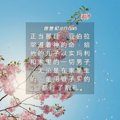 Picture 04 - 创 世 纪 17:23 CUVS - 正 当 那 日 ， 亚 伯 拉 罕 遵 着 神 - Bible Verse Picture