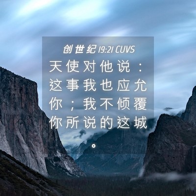 Picture 04 - 创 世 纪 19:21 CUVS - 天 使 对 他 说 ： 这 事 我 也 应 允 - Bible Verse Picture