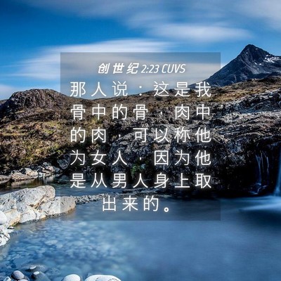 Picture 04 - 创 世 纪 2:23 CUVS - 那 人 说 ： 这 是 我 骨 中 的 骨 ， - Bible Verse Picture