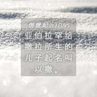 Picture 04 - 创 世 纪 21:3 CUVS - 亚 伯 拉 罕 给 撒 拉 所 生 的 儿 子 - Bible Verse Picture