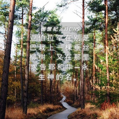 Picture 04 - 创 世 纪 21:33 CUVS - 亚 伯 拉 罕 在 别 是 巴 栽 上 一 棵 - Bible Verse Picture