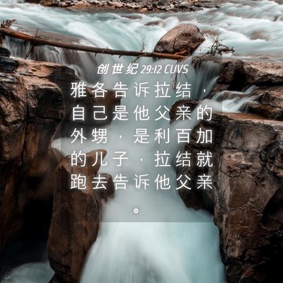 Picture 04 - 创 世 纪 29:12 CUVS - 雅 各 告 诉 拉 结 ， 自 己 是 他 父 - Bible Verse Picture