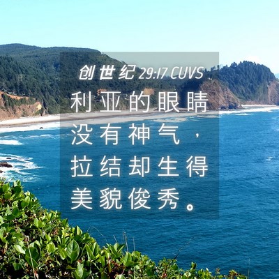 Picture 04 - 创 世 纪 29:17 CUVS - 利 亚 的 眼 睛 没 有 神 气 ， 拉 结 - Bible Verse Picture