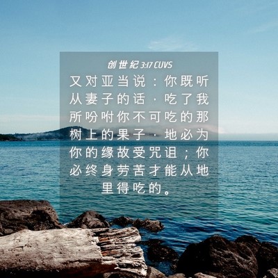 Picture 04 - 创 世 纪 3:17 CUVS - 又 对 亚 当 说 ： 你 既 听 从 妻 子 - Bible Verse Picture