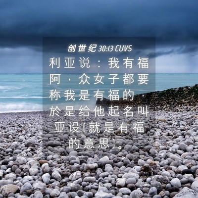 Picture 04 - 创 世 纪 30:13 CUVS - 利 亚 说 ： 我 有 福 阿 ， 众 女 子 - Bible Verse Picture