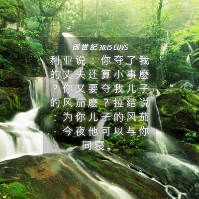 Picture 04 - 创 世 纪 30:15 CUVS - 利 亚 说 ： 你 夺 了 我 的 丈 夫 还 - Bible Verse Picture