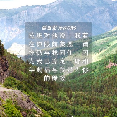 Picture 04 - 创 世 纪 30:27 CUVS - 拉 班 对 他 说 ： 我 若 在 你 眼 前 - Bible Verse Picture