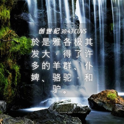 Picture 04 - 创 世 纪 30:43 CUVS - 於 是 雅 各 极 其 发 大 ， 得 了 许 - Bible Verse Picture