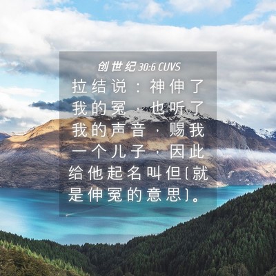 Picture 04 - 创 世 纪 30:6 CUVS - 拉 结 说 ： 神 伸 了 我 的 冤 ， 也 - Bible Verse Picture