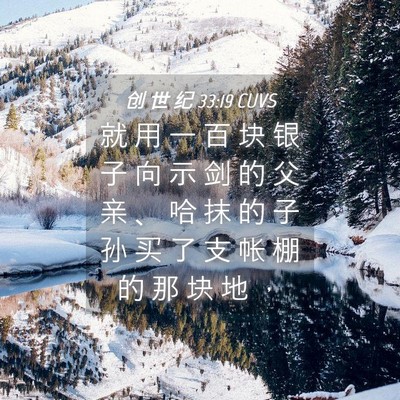 Picture 04 - 创 世 纪 33:19 CUVS - 就 用 一 百 块 银 子 向 示 剑 的 父 - Bible Verse Picture