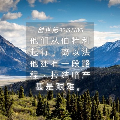 Picture 04 - 创 世 纪 35:16 CUVS - 他 们 从 伯 特 利 起 行 ， 离 以 法 - Bible Verse Picture