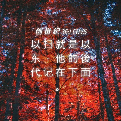 Picture 04 - 创 世 纪 36:1 CUVS - 以 扫 就 是 以 东 ， 他 的 後 代 记 - Bible Verse Picture