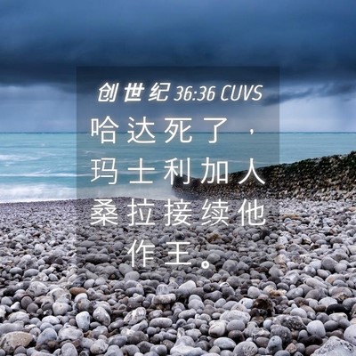 Picture 04 - 创 世 纪 36:36 CUVS - 哈 达 死 了 ， 玛 士 利 加 人 桑 拉 - Bible Verse Picture