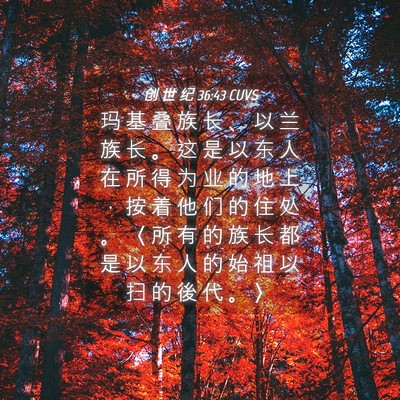 Picture 04 - 创 世 纪 36:43 CUVS - 玛 基 叠 族 长 、 以 兰 族 长 。 这 - Bible Verse Picture