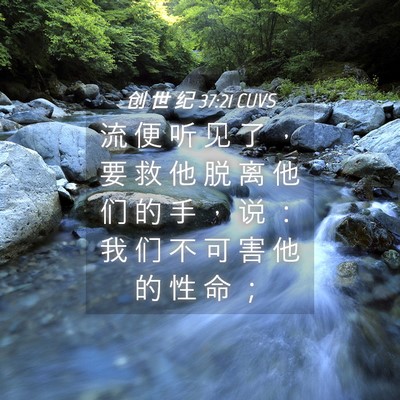 Picture 04 - 创 世 纪 37:21 CUVS - 流 便 听 见 了 ， 要 救 他 脱 离 他 - Bible Verse Picture