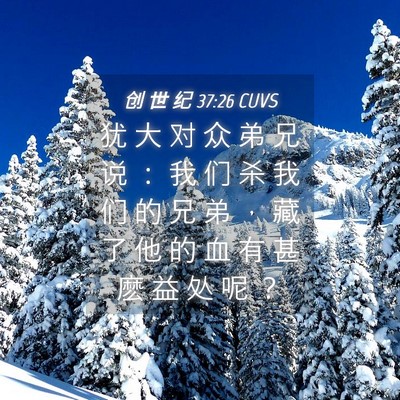 Picture 04 - 创 世 纪 37:26 CUVS - 犹 大 对 众 弟 兄 说 ： 我 们 杀 我 - Bible Verse Picture