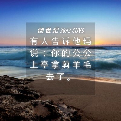Picture 04 - 创 世 纪 38:13 CUVS - 有 人 告 诉 他 玛 说 ： 你 的 公 公 - Bible Verse Picture