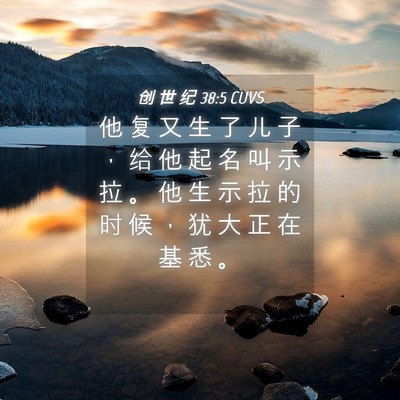 Picture 04 - 创 世 纪 38:5 CUVS - 他 复 又 生 了 儿 子 ， 给 他 起 名 - Bible Verse Picture