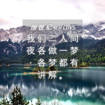 Picture 04 - 创 世 纪 41:11 CUVS - 我 们 二 人 同 夜 各 做 一 梦 ， 各 - Bible Verse Picture