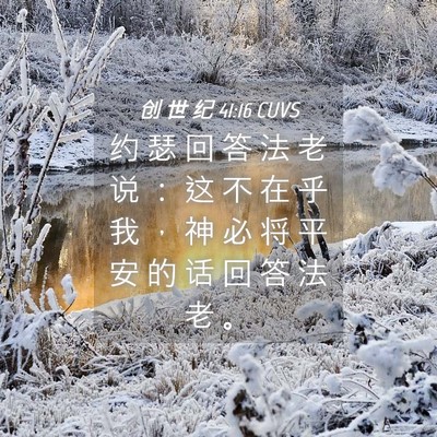Picture 04 - 创 世 纪 41:16 CUVS - 约 瑟 回 答 法 老 说 ： 这 不 在 乎 - Bible Verse Picture