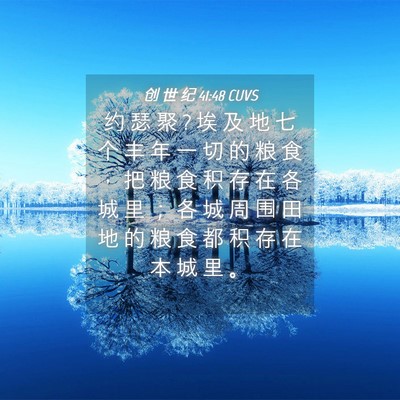 Picture 04 - 创 世 纪 41:48 CUVS - 约 瑟 聚 ? 埃 及 地 七 个 丰 年 一 切 - Bible Verse Picture