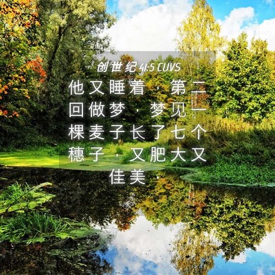 Picture 04 - 创 世 纪 41:5 CUVS - 他 又 睡 着 ， 第 二 回 做 梦 ， 梦 - Bible Verse Picture