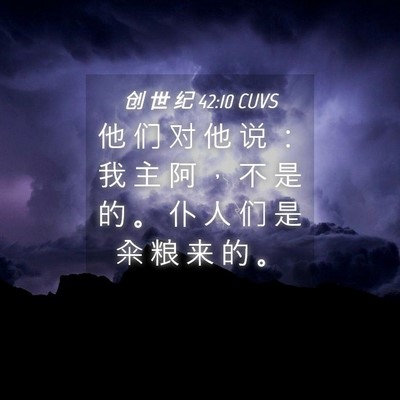 Picture 04 - 创 世 纪 42:10 CUVS - 他 们 对 他 说 ： 我 主 阿 ， 不 是 - Bible Verse Picture