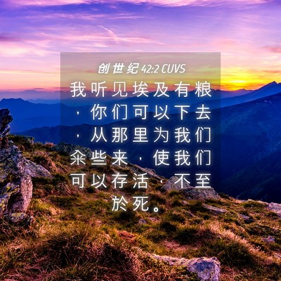 Picture 04 - 创 世 纪 42:2 CUVS - 我 听 见 埃 及 有 粮 ， 你 们 可 以 - Bible Verse Picture