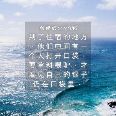 Picture 04 - 创 世 纪 42:27 CUVS - 到 了 住 宿 的 地 方 ， 他 们 中 间 - Bible Verse Picture