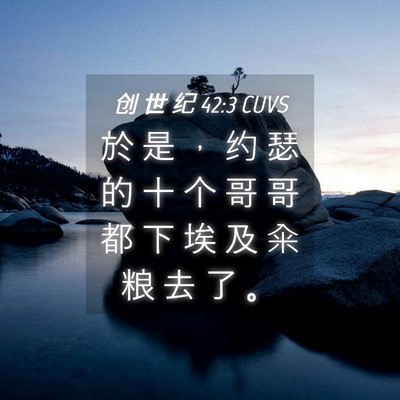 Picture 04 - 创 世 纪 42:3 CUVS - 於 是 ， 约 瑟 的 十 个 哥 哥 都 下 - Bible Verse Picture