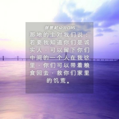 Picture 04 - 创 世 纪 42:33 CUVS - 那 地 的 主 对 我 们 说 ： 若 要 我 - Bible Verse Picture