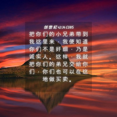 Picture 04 - 创 世 纪 42:34 CUVS - 把 你 们 的 小 兄 弟 带 到 我 这 里 - Bible Verse Picture
