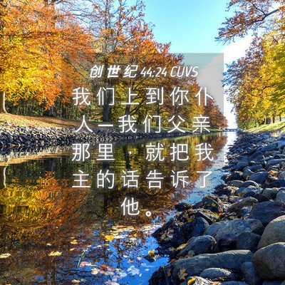 Picture 04 - 创 世 纪 44:24 CUVS - 我 们 上 到 你 仆 人 ─ 我 们 父 亲 - Bible Verse Picture