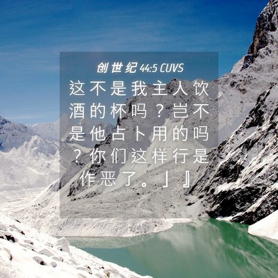 Picture 04 - 创 世 纪 44:5 CUVS - 这 不 是 我 主 人 饮 酒 的 杯 吗 ？ - Bible Verse Picture