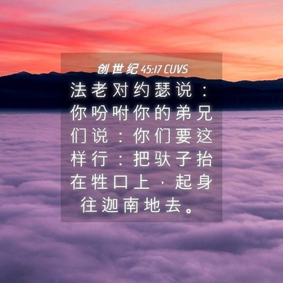 Picture 04 - 创 世 纪 45:17 CUVS - 法 老 对 约 瑟 说 ： 你 吩 咐 你 的 - Bible Verse Picture