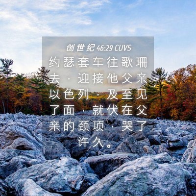 Picture 04 - 创 世 纪 46:29 CUVS - 约 瑟 套 车 往 歌 珊 去 ， 迎 接 他 - Bible Verse Picture