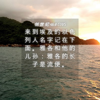 Picture 04 - 创 世 纪 46:8 CUVS - 来 到 埃 及 的 以 色 列 人 名 字 记 - Bible Verse Picture