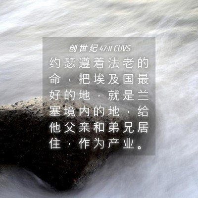 Picture 04 - 创 世 纪 47:11 CUVS - 约 瑟 遵 着 法 老 的 命 ， 把 埃 及 - Bible Verse Picture