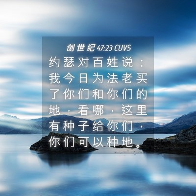 Picture 04 - 创 世 纪 47:23 CUVS - 约 瑟 对 百 姓 说 ： 我 今 日 为 法 - Bible Verse Picture