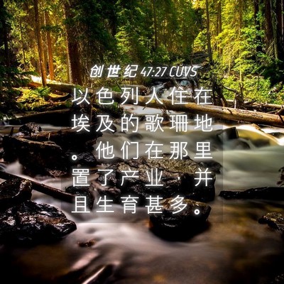 Picture 04 - 创 世 纪 47:27 CUVS - 以 色 列 人 住 在 埃 及 的 歌 珊 地 - Bible Verse Picture